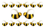 Bees Cake Decorations- Bumble Bee Shaped Edible Hard Sugar Decorations, 12 pcs by R.U.S. Candy Company