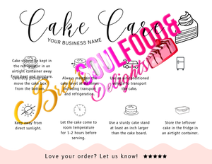 Cake Care Card